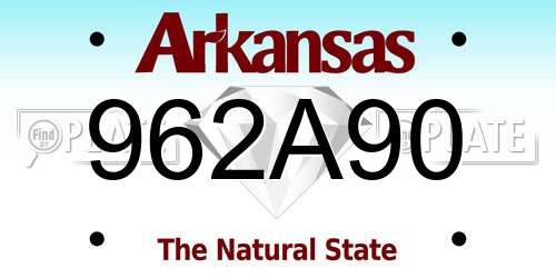 962A90 Arkansas License Plate