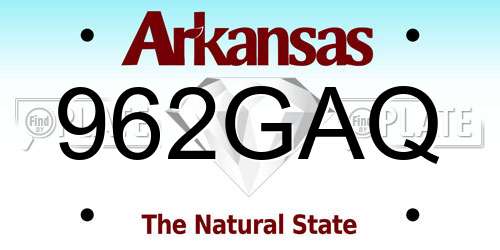 962GAQ Arkansas License Plate