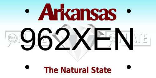 962XEN Arkansas License Plate