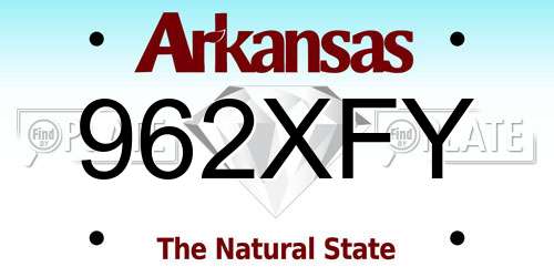 962XFY Arkansas License Plate