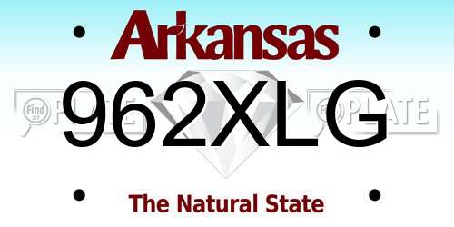 962XLG Arkansas License Plate