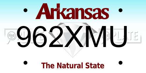 962XMU Arkansas License Plate
