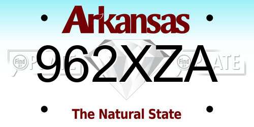 962XZA Arkansas License Plate