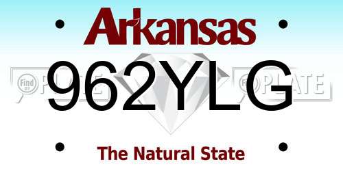 962YLG Arkansas License Plate
