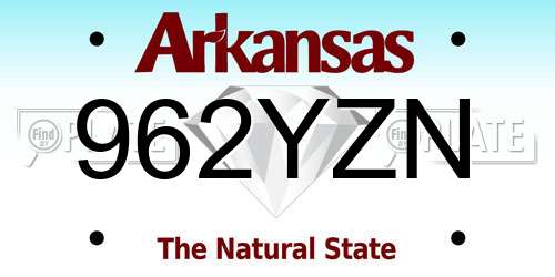 962YZN Arkansas License Plate