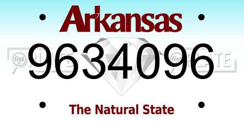 9634096 Arkansas License Plate