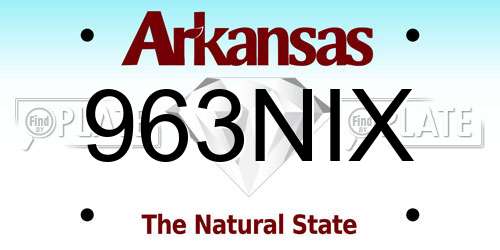963NIX Arkansas License Plate