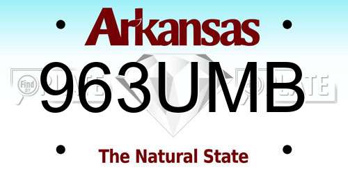 963UMB Arkansas License Plate