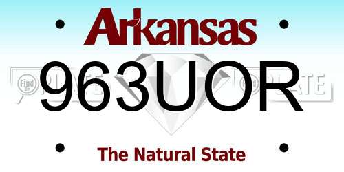 963UOR Arkansas License Plate