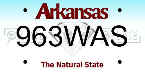 963WAS Arkansas License Plate