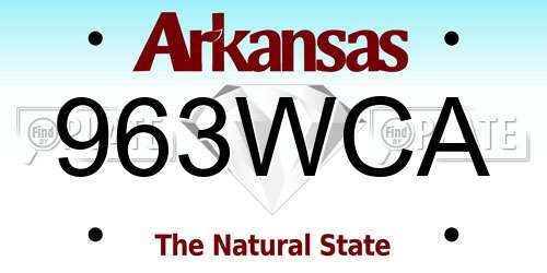 963WCA Arkansas License Plate