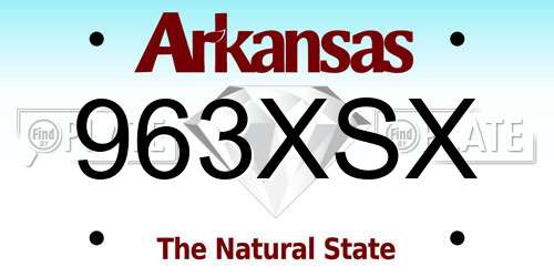 963XSX Arkansas License Plate