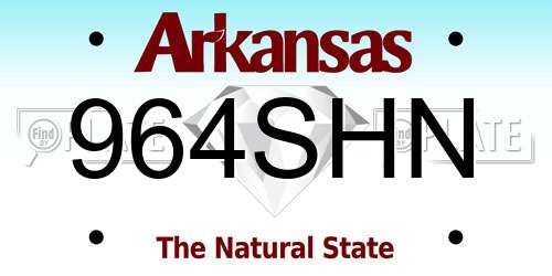 964SHN Arkansas License Plate