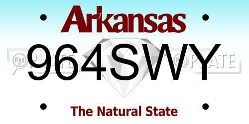 964SWY Arkansas License Plate