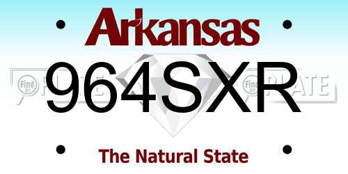 964SXR Arkansas License Plate