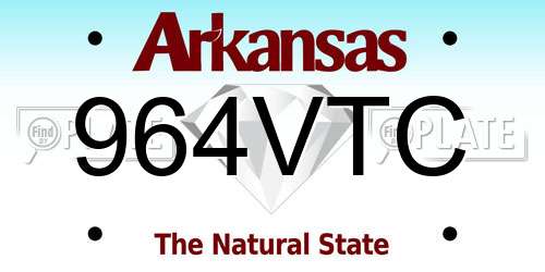 964VTC Arkansas License Plate