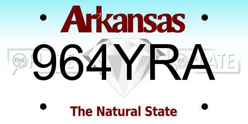 964YRA Arkansas License Plate