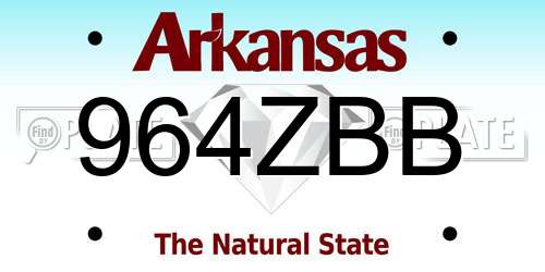 964ZBB Arkansas License Plate