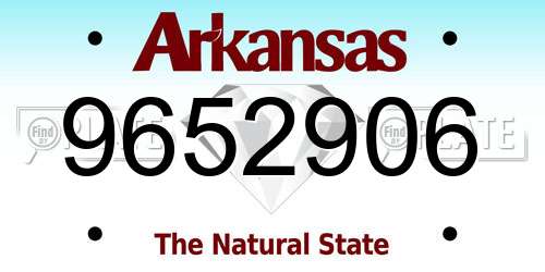 9652906 Arkansas License Plate