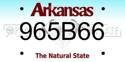 965B66 Arkansas License Plate