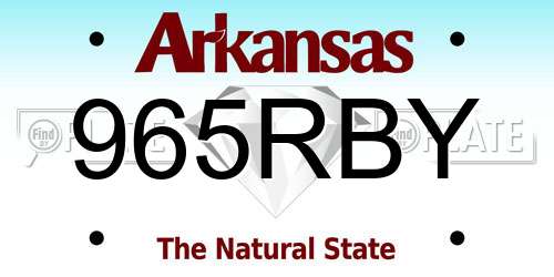965RBY Arkansas License Plate