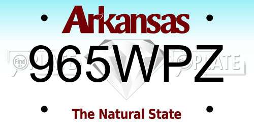 965WPZ Arkansas License Plate