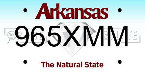 965XMM Arkansas License Plate