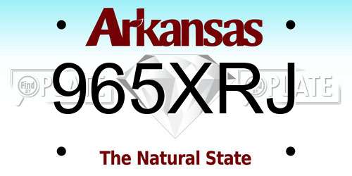 965XRJ Arkansas License Plate
