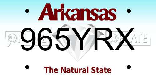 965YRX Arkansas License Plate