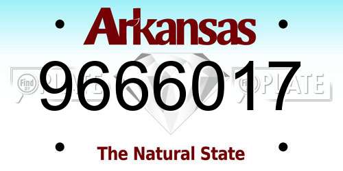9666017 Arkansas License Plate