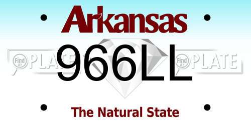 966LL Arkansas License Plate