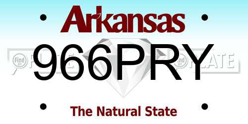 966PRY Arkansas License Plate