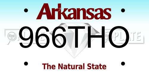 966THO Arkansas License Plate