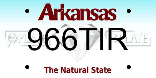 966TIR Arkansas License Plate