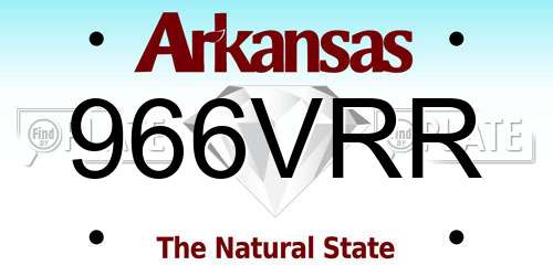 966VRR Arkansas License Plate