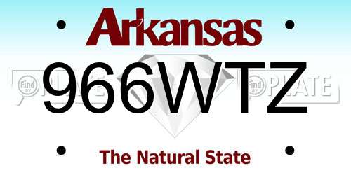 966WTZ Arkansas License Plate