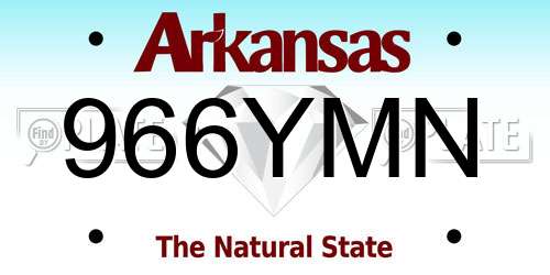 966YMN Arkansas License Plate