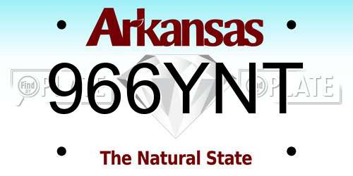 966YNT Arkansas License Plate