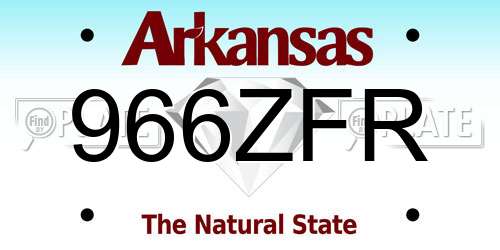 966ZFR Arkansas License Plate