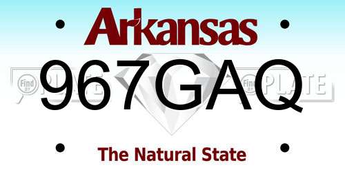 967GAQ Arkansas License Plate