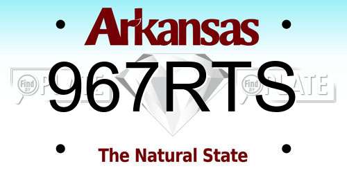 967RTS Arkansas License Plate
