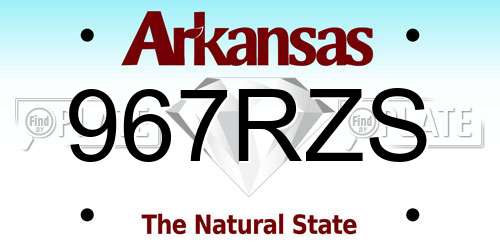 967RZS Arkansas License Plate