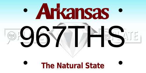 967THS Arkansas License Plate