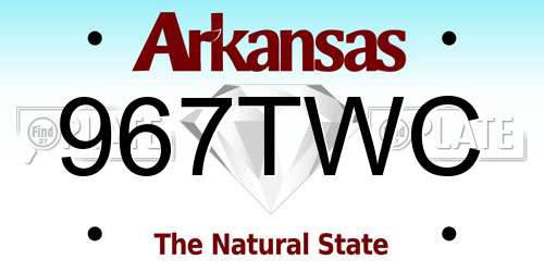 967TWC Arkansas License Plate