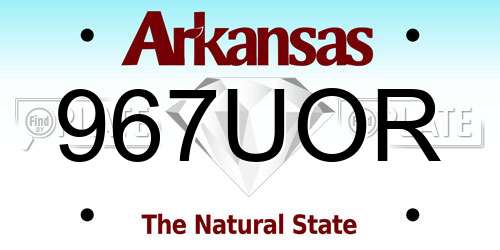 967UOR Arkansas License Plate