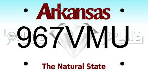 967VMU Arkansas License Plate