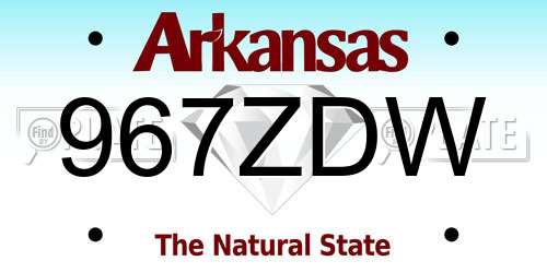 967ZDW Arkansas License Plate