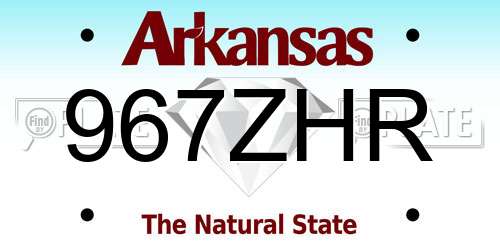 967ZHR Arkansas License Plate