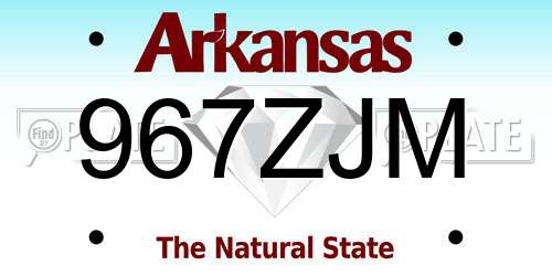 967ZJM Arkansas License Plate