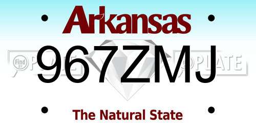 967ZMJ Arkansas License Plate